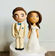 fondant bride and groom wedding cake topper figurines