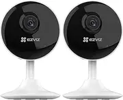 EZVIZ Security Camera, 1080P Indoor Wi-Fi Camera, Baby/Pet Monitor, Motion Detection, Night Vision, Two-Way Talk, 256G SD/iCloud Storage, Compatible with Alexa, Google Assistant, C1C-B 2PK