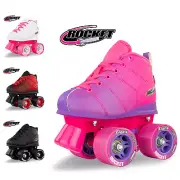 Crazy Skates Kids ROCKET Quad Rollerskates | Boys Girls Roller Speed Skate Size