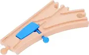 JUMPLAWN Wooden Train Track Switch Track Educational Railway Accessory for Aged Years and Up Enhances Memory and Logic Skills Through DIY Fun
