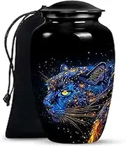 Panther Black Urns - Memorial Urns for Human Ashes Adult Man - Large Funeral & Burial Urn for Male & Female - Cremation Urn for Ashes for Women - 10 Inch