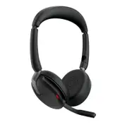 Jabra Evolve2 65 Flex UC Stereo Bluetooth Headset, Link380c USB-C Dongle & Wireless Charging Stand Included, Foldable Design