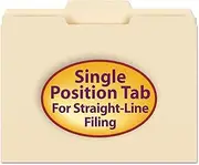 Smead 10332 File Folders 1/3 Cut Second Position One-Ply Top Tab Letter Manila 100/Box