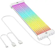 Synchronized PSU Cable, Light Up Led Strip Set for Gpu, ARGB Extension Cable Management, Synchronized Decorative 5V, with Diffused Soft Silicone Tube