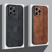 For iPhone 15 Plus 14 13 Pro Max 12 11 Luxury Embossing Leather Slim Case Cover