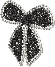 Veemoon Rhinestone Bowknot Iron Patch Vintage Decorative Embroidered Applique for Clothing Repair Fashion Decor for DIY Accessories and Craft Projects