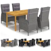 Dining Set Grey Outdoor Patio Table and Chair Furniture 5/7 Piece vidaXL
