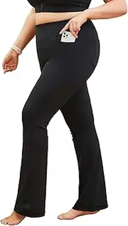 [YOHOYOHA] Plus Size Dress Yoga Pants High Waisted Stretch Bootcut Flared Leg Pants for Workout Work XL 2X 3X 4X