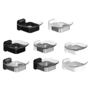 Wall Mounted Transparent Soap Dish PunchFree Not Draining Soap Holder Bathroom
