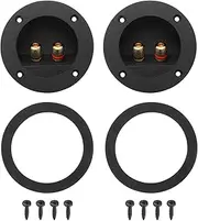 uxcell 2Pcs 2.4 Inch Round Speaker Box Terminal Cup, 2-Way Subwoofer Plug Connector Double Binding Posts Spring Loaded Jack for Car Stereo Speaker Wire Sub Boxs