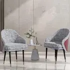 2x Wide Dining Chairs Upholstered Seat Cushioned Backrest Kitchen Dining Chairs