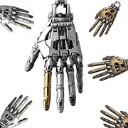 [Generic] Mechanical Bionic Hand Pendant- One Hands Controls The Future, Steampunk Mechanical Hands Pendant Necklace, Movable Finger Joints Robot Hand Charm