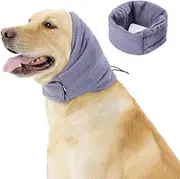 Dog Calming Hoodie, Ear Wraps for Anxiety Relief, Noise Protection Dog Noise Cancelling Ear Muffs, Headband for Fireworks, Force Drying, Grooming, Bathing (Dark Purple, Medium)