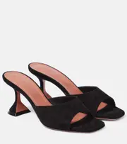 [Amina Muaddi] Amina Muaddi Lupita suede mules AU 7 black