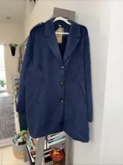 Wantdo Women's Winter Coat 4X Navy NWT With Pockets Mid Length