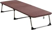 Steel Foldable Camping Bed with Pulley Single Folding Bed with Mattress Portable Folding Guest Bed Easy to Store
