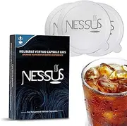 Nessus 200 PCS Original Aluminum Foil Seals Lids from Vertuo Reusable Pods Kit, [ALSeal EZ FIT] for Nespresso Refillable Pods, Compatible with Nespresso Vertuoline Machine(Foil Seals Only)