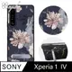 apbs Sony Xperia 1 IV 減震立架手機殼-繪花