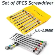Set of 8pcs Flat Blades Screwdrivers for Watch Mobilephone Glasses Repair Tools