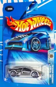 Hot Wheels 2004 Roll Patrol #204 Lamborghini Murcielago Silver w/ PR5s POLICE