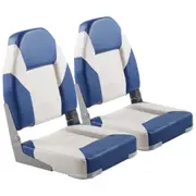 2-Pack Folding High Back Boat Seats - Weatherproof, Ergonomic Marine Chairs