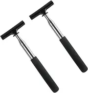 MEZOKUCEL 2 Pcs Mini Squeegee for Car Mirror, Retractable Car Rearview Mirror Wiper, Car Mirror Squeegee, windshield squeegee long handle, Squeegee for Car Windows, Car Window Squeegee (Black)