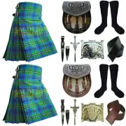 Traditional Handmade Clan Johnstone Tartan Kilt Outfit For Men Custom Size Kilt