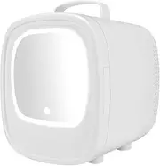 Yajuyi Skincare Fridge Mini Fridge 6L with Lighted Mirror, Car Refrigerator,Compact Refrigerator for Beverage, White Car Use