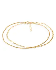 Aqua Double-Row Chain Anklet- Exclusive