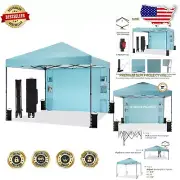 Portable 10'x10' Vented Pop Up Canopy Tent for Parties & Camping - Cyan