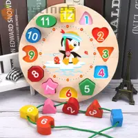 在飛比找蝦皮購物優惠-JESTINE時鐘拼圖12個數字蒙特梭利對於兒童拼圖遊戲數字