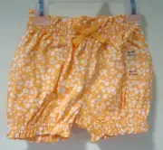 NWT Baby Gap Orange Floral Bloomer Shorts Girl's Size 12-18 Months