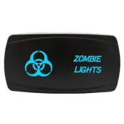 BLUE Dual Back-lit Rocker Switch Laser Etched 20A ZOMBIE LIGHTS Horizontal
