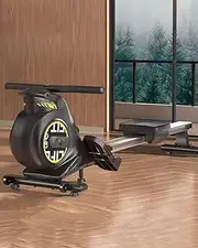 LuusMm Rowing Machine, Home Gym Workout, Fitness and Cardio with Adjustable Resistance Levels, Air Rowing Machine, Foldable Design and Clear Display