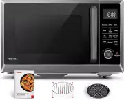 8-in-1 Air Fryer Microwave Oven with Convection & Child Lock, Black Stainless