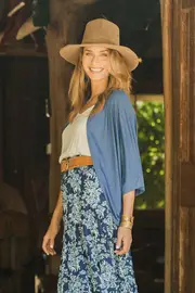Softly Swinging Bamboo Shrug Cardi--BOHO-1056