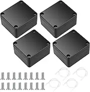 Project Box, 4 Pcs Electrical Junction Box, IP65 Waterproof Electrical Project Case, ABS Plastic Dustproof Outdoor Electrical Boxes, Electronic Junction Box Power Enclosure, 2.5x2.3x1.4 inch (A)
