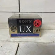 SONY UX 60 TYPE II 6 PACK BLANK CASSETTE TAPES SEALED HIGH BIAS Sealed