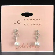 LC Lauren Conrad Earrings Silver-Tone Cubic Zirconia Studs