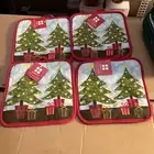 Lot Of 4 Pot Holder Christmas Tree Kitchen Holiday Decor Essential Home 8x8
