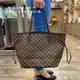 [二手] LV N51105 Neverfull Damier 棋盤格紋托特包 購物包(中號)