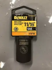 DeWalt 11/16" Impact Socket 1/2" Drive 6pt SAE 74-655D