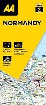 Aa Road Map Normandy Paperback Book