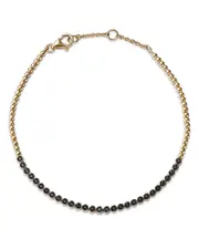 Bloomingdale's Fine Collection Black Diamond Bezel Bead Link Bracelet in 14K Yellow Gold, 0.23 tcw