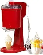 Home Soft Serve Ice Cream Machine, 1L DIY Mini Fruit Soft Ice Cream Maker, Fully Automatic DIY Iced Yogurt Cone Machine for Dessert, Frozen Yoghurt, Sorbet