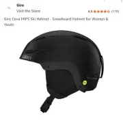 Giro Ceva Mips Snow Helmet Women's Small Matte Black Fluff Black