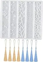 Operitacx Epoxy Resin Bookmark Molds Non-Stick Silicone 5-Grid Simple Shape DIY Craft Molding