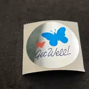 Vintage 80’s SANDYLION Foil Sticker - Get Well - Rare