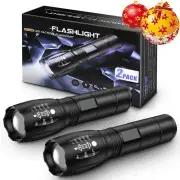2Pack Rechargeable LED Tactical FLashlights High Lumens, 1000 Lumens Super Br...
