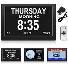 Digital 10" Dementia Day Clock Large LCD Display Alarm Date Time Year Home Decor